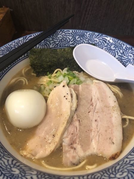 「こってり 生和え玉」@煮干し中華蕎麦 山崎の写真