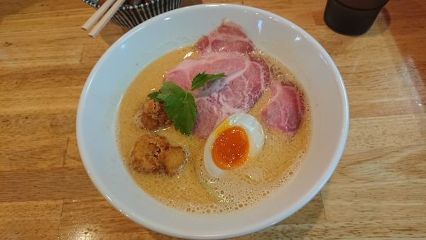 「【限定】あん肝と白子の中華そば 880円 + ぶり丼380円」@寿製麺よしかわ 坂戸店の写真