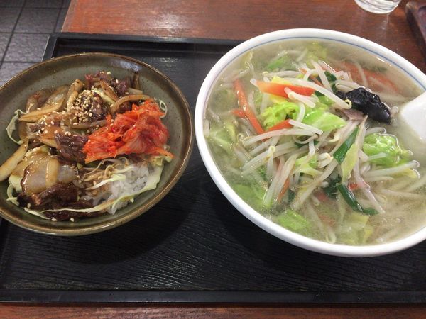 「タンメン & 牛焼肉丼 ¥750」@中華つばめの写真