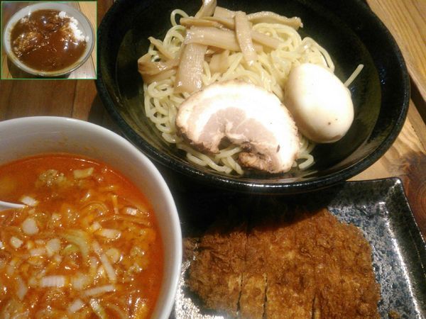「辛みそスタミナつけ麺 ￥1200・ミニカレー」@とんかつ 熊さん 大宮店の写真