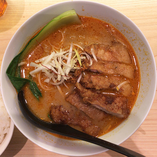 「パーコーカレー担々麺＋ライス（サービス）」@四条富小路 麺屋虎杖 有楽町の写真