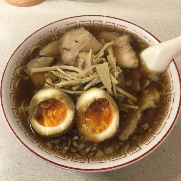 「チャーシュー麺700+味玉100+半炒飯370円」@ラーメン 天一の写真