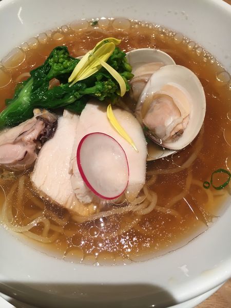 「蛤と牡蠣のＳＯＢＡ（醤油）¥1,000」@銀座 篝 ルクア大阪店の写真