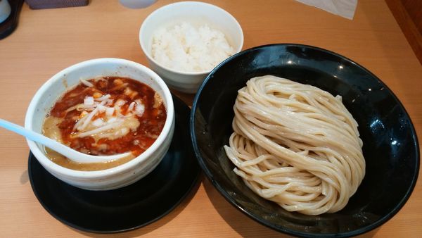 「【限定】味噌坦々つけ麺+半ライス」@麺堂 稲葉の写真