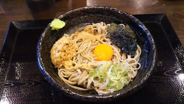 「納豆そば (冷)」@蕎麦 冷麦 嵯峨谷 阿佐ヶ谷店の写真