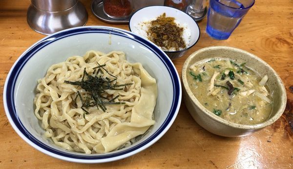 「グリーンカレーつけ麺(限定)＋カレーご飯」@口樂の写真