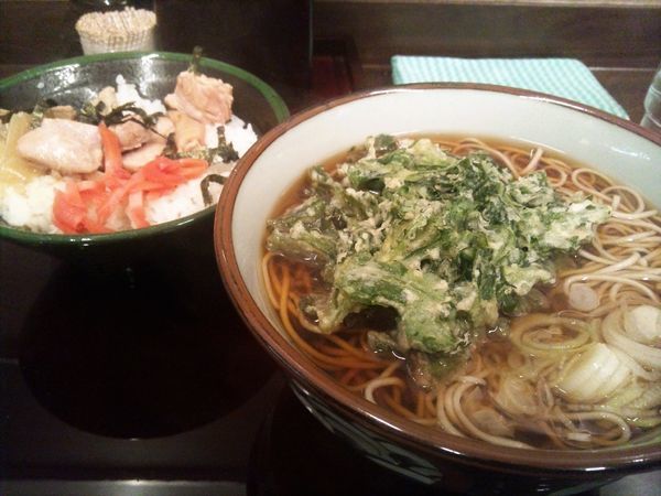 「そば定食+春菊天」@船堀そば 文殊の写真