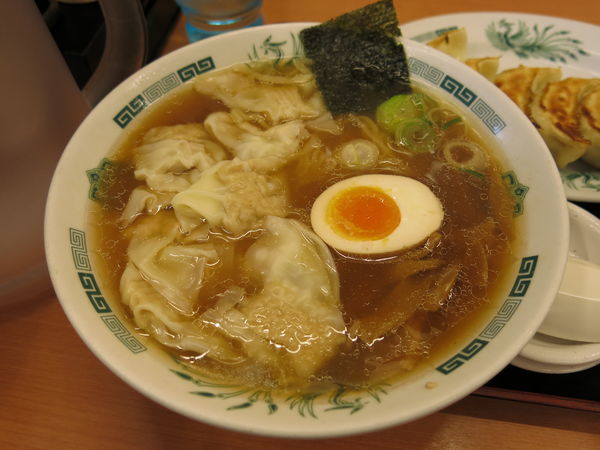 「ワンタン麺半チャーハンセット:800円」@日高屋 八丁堀新大橋通店の写真