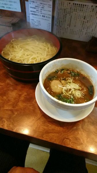 「温つけ麺 味玉 大盛」@つけ麺 目黒屋の写真