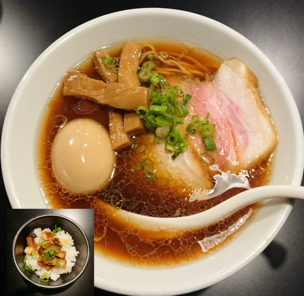 「特製中華そば・ミニ肉ごはん」@AKEBIの写真