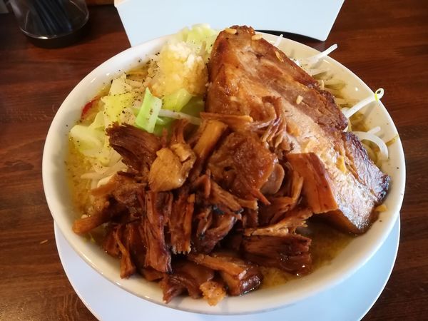 「男気カリー（大盛）＋ほぐし豚」@まるはち 春日井店の写真