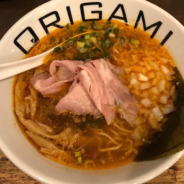 「ORIGAMIラーメン(旨辛)」@麺屋 ORIGAMIの写真