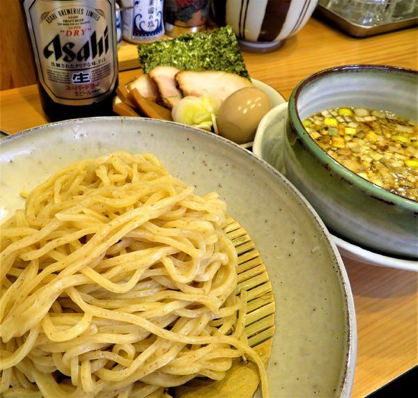 「つけそば（麺180g）＋味玉（900円）＋S.D.」@中華そば 笑歩の写真