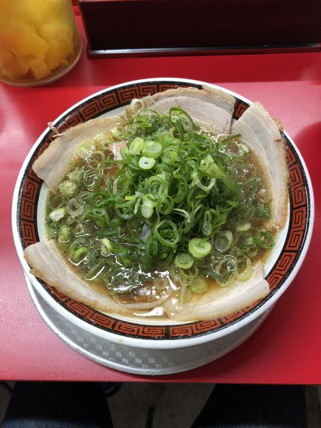 「中華そば大（かため）+ライス」@もっこす 高速長田店の写真