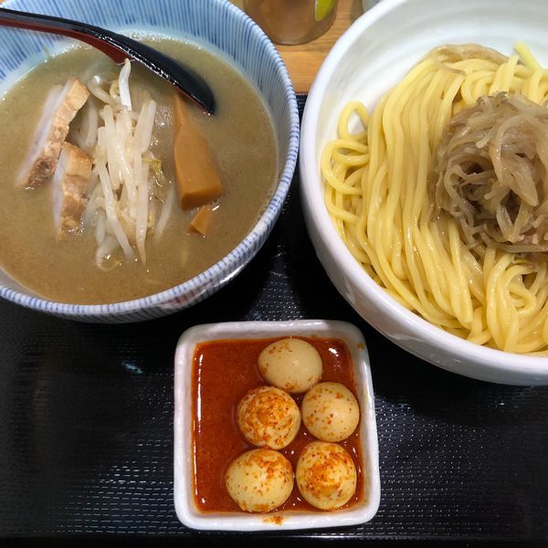 「味噌つけ麺（麺1玉）チンピラ玉子 ￥980」@味噌麺処 花道庵の写真