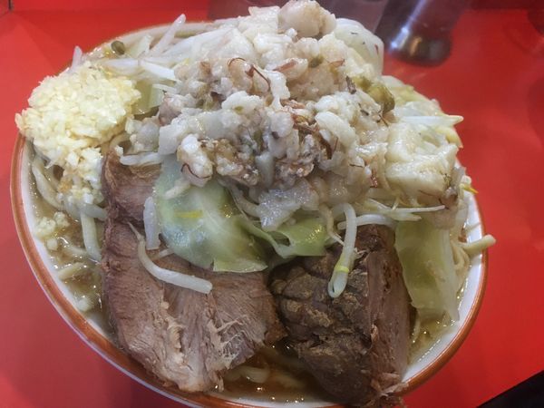 「大盛りラーメン800円（ヤサイニンニクアブラ）」@ラーメン二郎 仙川店の写真