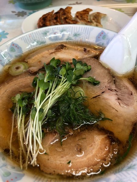 「ちゃーしゅー麺セット(ハムカツと半ライス)」@よか楼 本店の写真