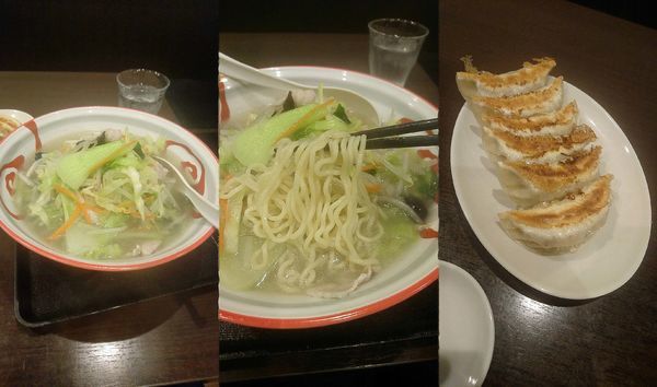 「『タンメン+餃子(税別￥690+300)』」@四つ角飯店の写真