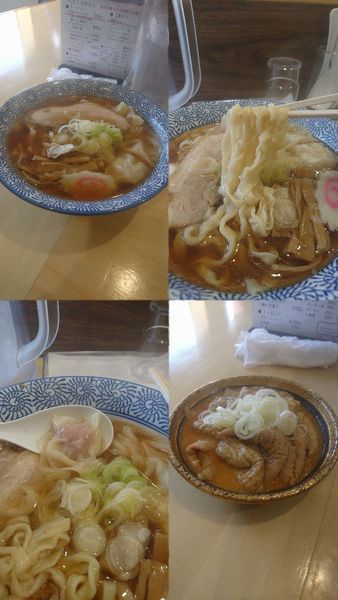 「ワンタンメン 醤油(手打ち麺)+モツ皿(￥850+350)」@手打ちラーメン 清仁軒の写真