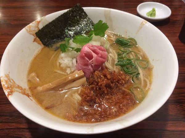 「限定煮干しそば中 赤海老と鯵の味噌」@麺屋 ひな多の写真