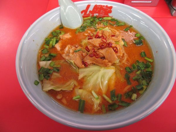 「限定　もつ味噌ラーメン中盛（１０１０円）」@ラーメン山岡家 阿見店の写真