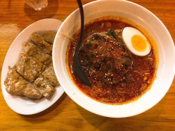 「排骨担々麺＋ライス¥1,050＋100」@かつぎやの写真