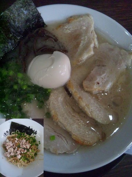 「ちゃーしゅーめん+くずれ味玉+替玉+和え玉」@博多長浜らーめん 楓神の写真