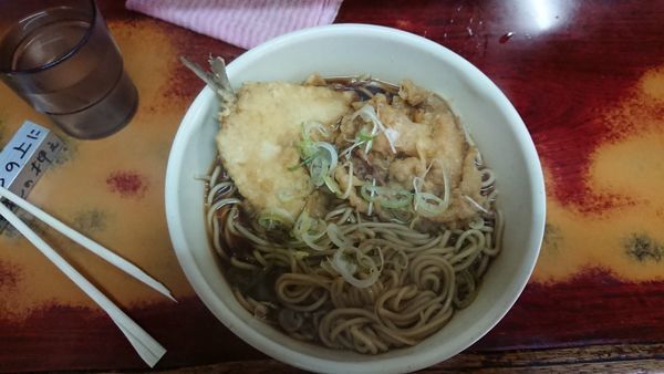 「アジ天げそ天そば」@そば千 東神田店の写真