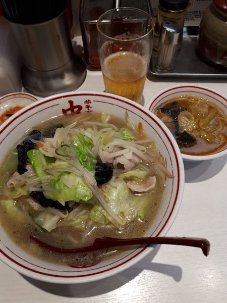 「塩タンメン750円+プチスープ(味噌)190円」@蒙古タンメン中本 秋津店の写真