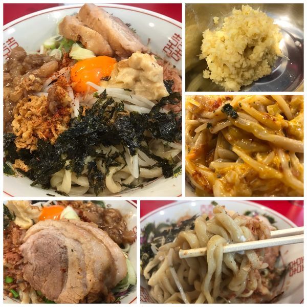 「汁なし豚骨醤油 汁なし（全マシ）＋チャーシュー＋生姜」@ラーメン英二の写真