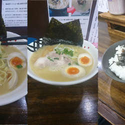 『味玉鶏白湯 塩+豚飯(￥800+200)』