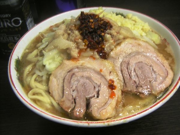 「小ラーメン 1周年玉ねぎ入りのラー油」@ラーメン二郎 川越店の写真