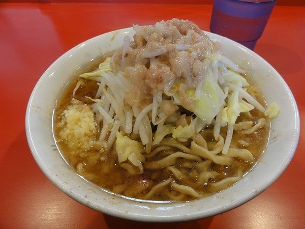 「ミニらーめん　 650円　野菜少な目　ニンニク　脂」@麺屋 桐龍の写真