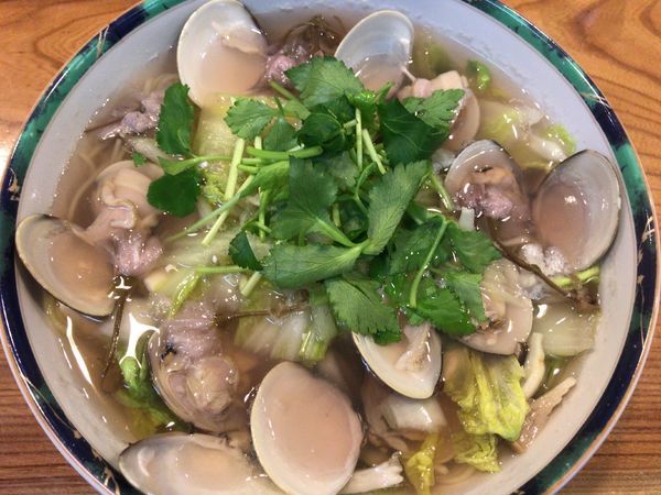 「限定５食：サクラハマグリ麺1030円」@割烹 京枡の写真