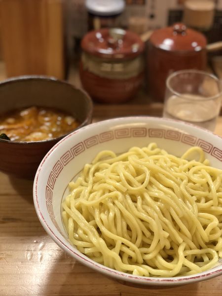 「辛味つけ麺 (並)」@つけ麺屋 やすべえ 秋葉原店の写真