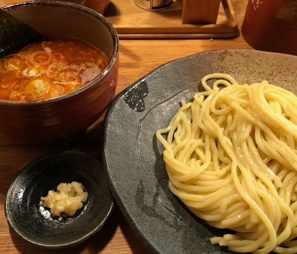 「辛味つけ麺（辛味W・にんにく￥780）」@つけ麺屋 やすべえ 水道橋店の写真