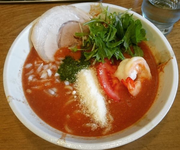「【限定】エビトマトラーメン 800円」@麺処 慶の写真