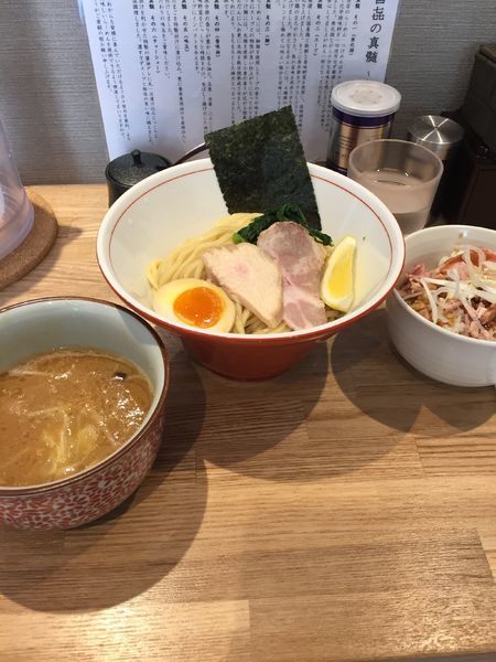 「芳醇魚介鶏白湯つけめん（ランチセット1,000円）」@饗膳麺 昌㐂の写真