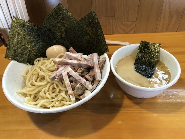 「チャーシューつけ麺+海苔+ビール」@麺屋 永太の写真