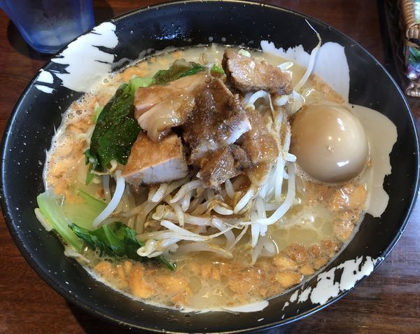 「剛＋味玉＋半ライス（￥780＋￥100）」@こくまろ鶏らーめん 久久の写真