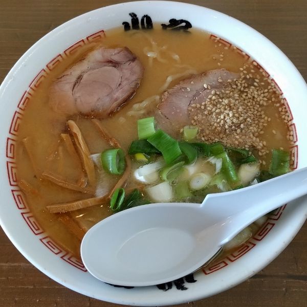 「手もみ麺のとんこつ」@らーめん山家 札幌店の写真