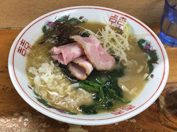 「極鯖葱姜麺(限定)＋肉めし(800円＋200円)」@口樂の写真