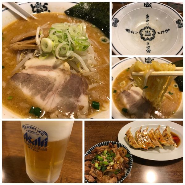 「味噌ラーメン ＋豚丼小＋にんにく餃子」@東京とんこつ とんとら 狭山入曽店の写真