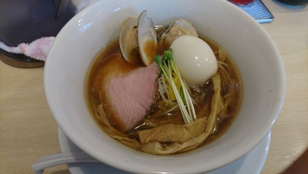 「蛤醤油850円+味玉100円」@麺屋壱心の写真