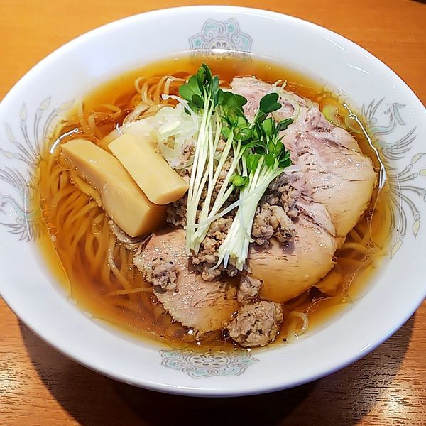 「【限定】THE豚肉そば～豚清湯醤油らーめん～（麺変更）」@㐂九八 ～garage～の写真