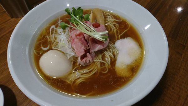 「地鶏中華そば780円+味玉100円」@三代目 むじゃきの写真