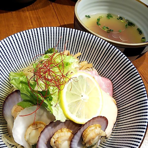 「【限定】冷やし帆立つけそば」@寿製麺よしかわ 川越店の写真