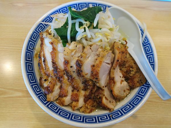 「ふじ麺肉増し（鶏白湯醤油、ニンニクなし）」@うまい唐揚げらーめん かぐわしの写真