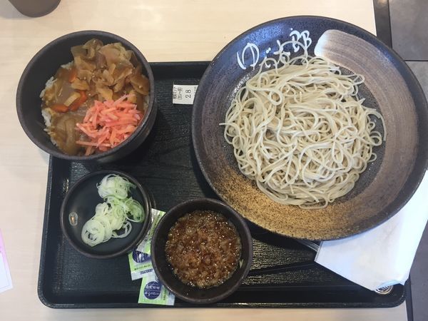 「【朝食セット】カレー丼+もりそば　360円」@ゆで太郎 入間宮寺店の写真