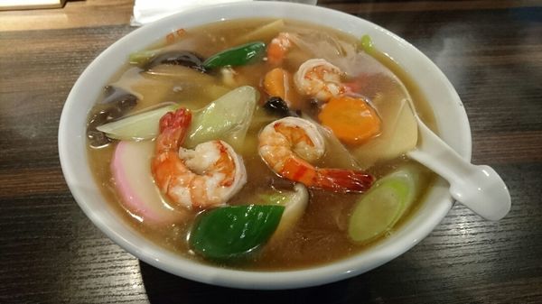 「海老うま煮そば（醤油あんかけ）＠１２００円」@小姑娘の写真